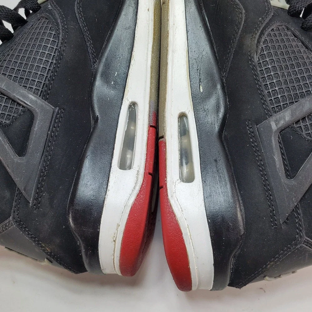 Jordan Air Jordan 4 Retro Mens 9 Black Bred 2012 308497-089 Basketball Shoes